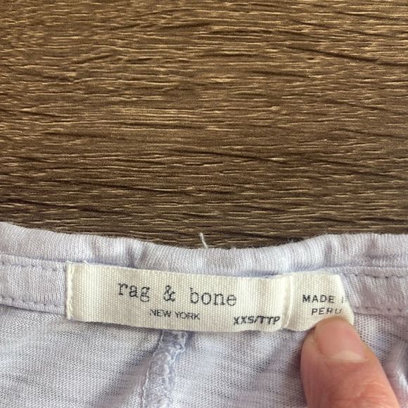 Womens XXS Rag & Bone Lavender Crop Top Burnout Pocket Tee - Picture 3 of 9